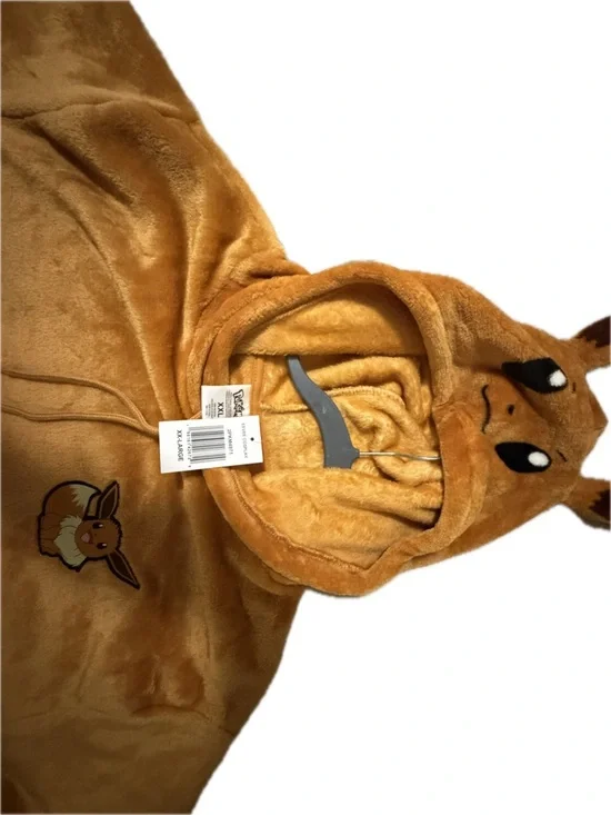 Pokemon Brown Plush Eevee Hoodie Sweater - Picture 2 of 2